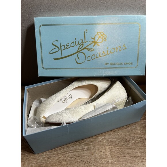 Special Occasions Classic 80s/90s Style Wedding Shoes Size 6B (used, in box) - Picture 1 of 11